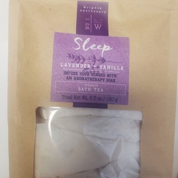 Lot of 2 Wrights Apothecary Scented Bath Tea Sleep Lavender Vanilla 6.3 oz Each - Picture 2 of 4